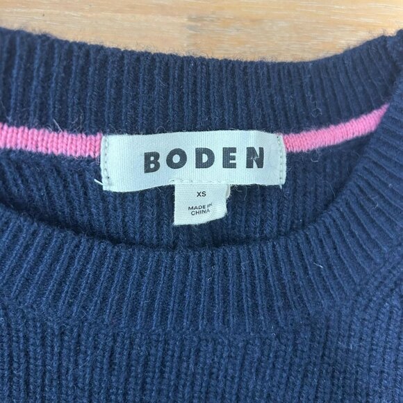 Boden Sweater Womens XS Breton Stripe Ribbed Crewneck Wool Alpaca Nautical Soft - Picture 5 of 8